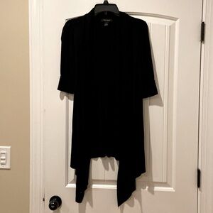 White House Black Market WHBM short-sleeve long black cardigan - size Large